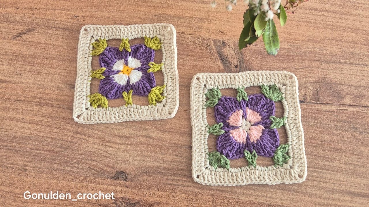 Menekşe motif yapımı/ Violet flower🪻