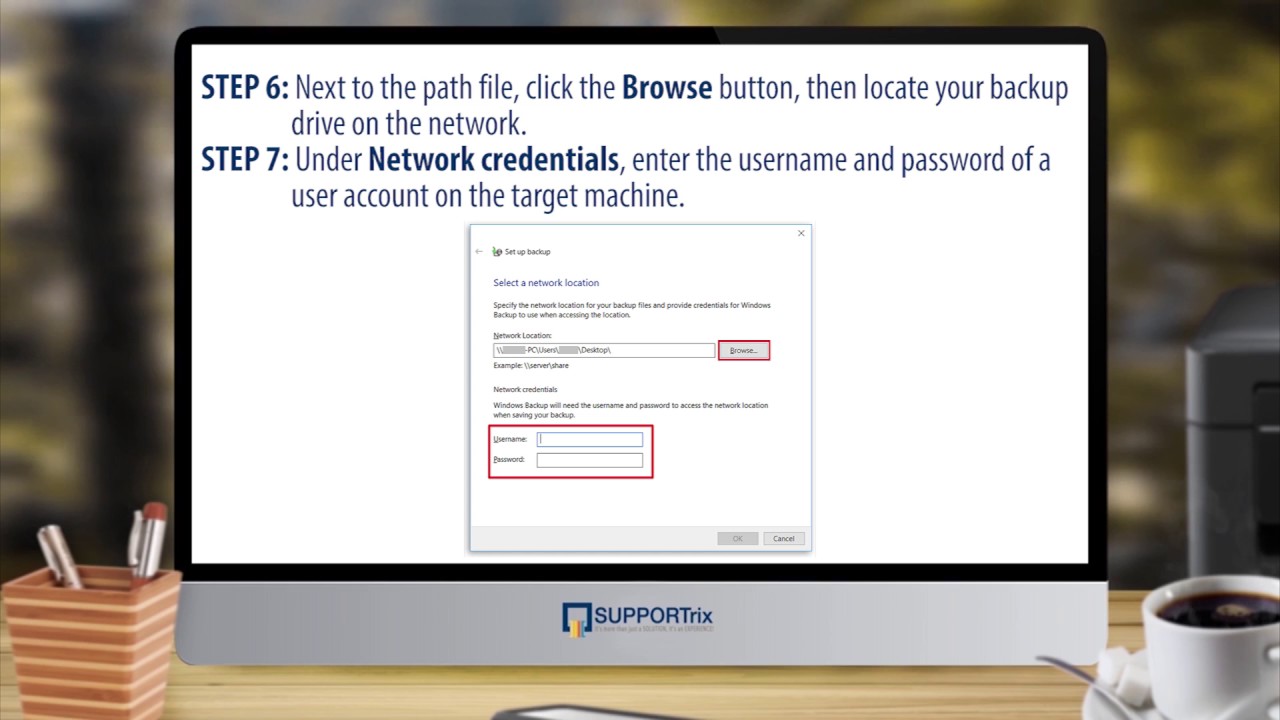 SUPPORTrix - How to Create a Network Backup in Windows 10