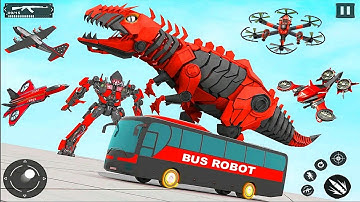 Police Bus Robot Transform War Dino Robot Games - Android iOS Gameplay