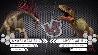 amargasaurus vs giganotosaurus dinosaurs colosseum battle