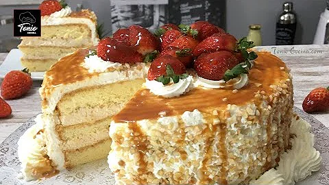 Tarta lluvia de Almendras y Caramelo🎂 ☆ La tarta más rica que he probado!