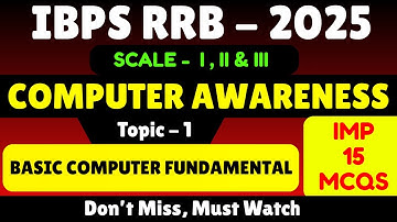 Basic Computer Fudamental | Computer Awareness for IBPS RRB 2025 | IBPS RRB GBO Computer PDF Notes