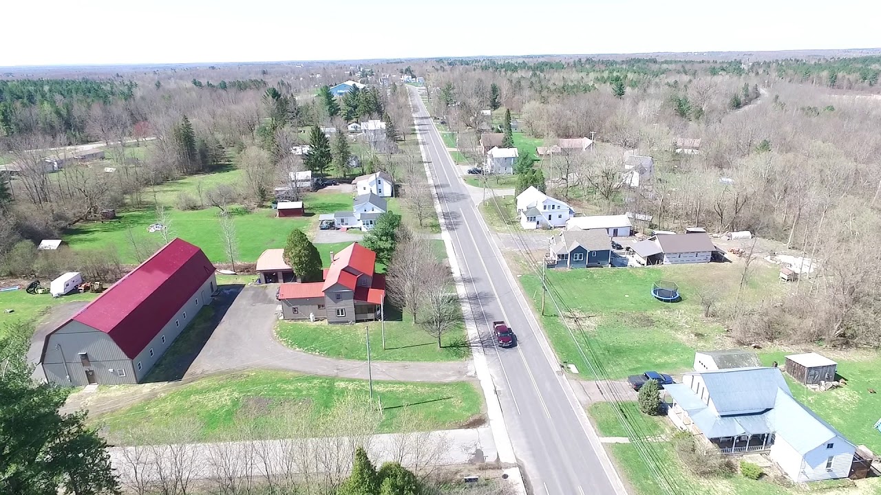 Fly over downtown Brasher Falls NY YouTube