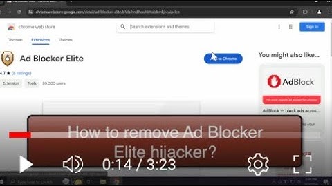 Ad Blocker Elite adware-type extension removal video.