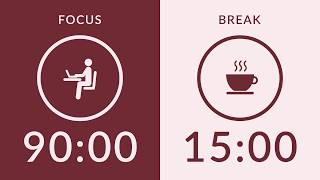 90/15 Pomodoro Timer with Brown Noise 🎧 10-Hour Study with Me for Deep Focus &amp; ADHD ✨
