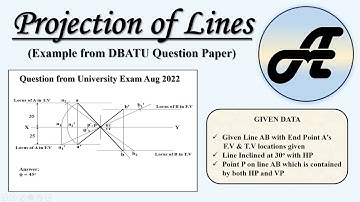 Projection of lines (DBATU Exam Question) #projectionoflines