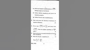 VBU Msc Mathematics pyq sem 4 Paper - 15 integral transform