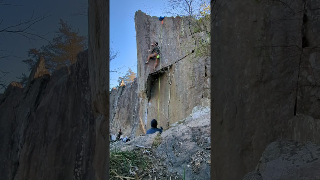 Great Falls VA Climbing - P.V.O. (Potomac Valley Overhang) 5.12-
