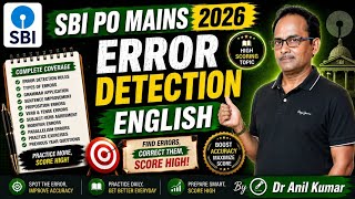 SBI PO Mains 2026 | Error Detection | SBI PO Mains English Classes | By Dr Anil Kumar screenshot 5