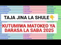 Matokeo Ya Darasa La Saba Ya 2025 26 Bonyeza Hii Link Kuona Shule Yako