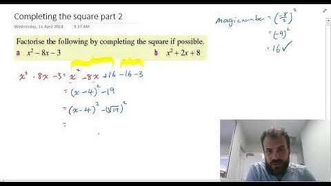 Completing the square part 2