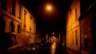 Walking in the Rain Walk at Night Bordeaux 4k France / Rain sounds for sleeping ASMR