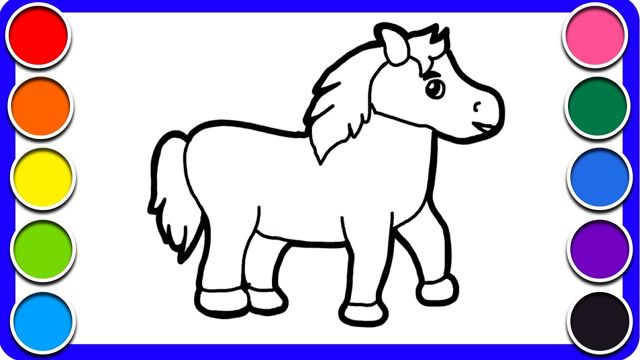 Lukis Gelas Gambar Kartun Lukis Gambar Kuda Poney - Mewarna Kartun