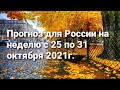 Прогноз для России на неделю с 25 по 31 октября 2021г. Расклад-гадание.