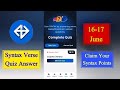 Syntax Verse quiz answers today | June 16 Syntax Verse quiz answer | Syntax Verse quiz today