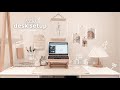 new desk setup 2022 🌿 // aesthetic makeover, organising stationery, korean & pinterest inspired