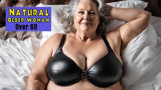 Natural Old Woman Over 60 | Leather Bras and Panties | Fashion Tips