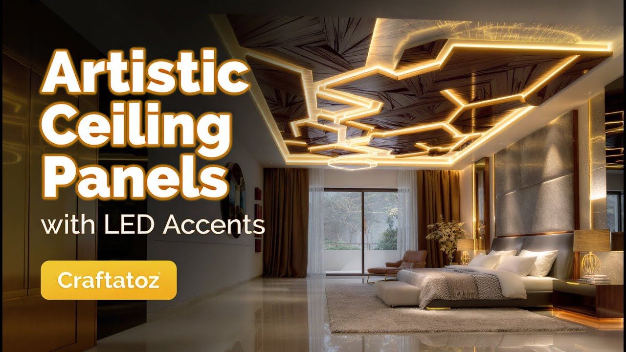Artistic Ceiling Panels with LED 2025  | 5 Luxury Designs| Craftatoz