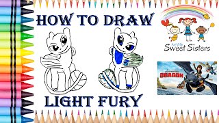 How To Draw Light Fury From How To Train Your Dragon