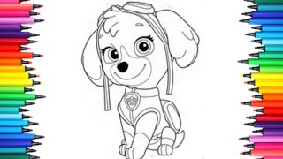 #How to Color Cute Skye Paw Patrol 🐾💖Easy Coloring for Kids 🎨✨ screenshot 5