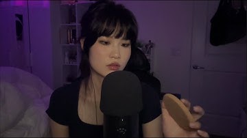 ASMR Random triggers / close whispers , tapping , mic brushing + touching , mouth sounds