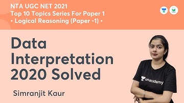 Data Interpretation 2020 Solved | Logical Reasoning | NTA UGC NET JRF 2021 | Simranjit Kaur