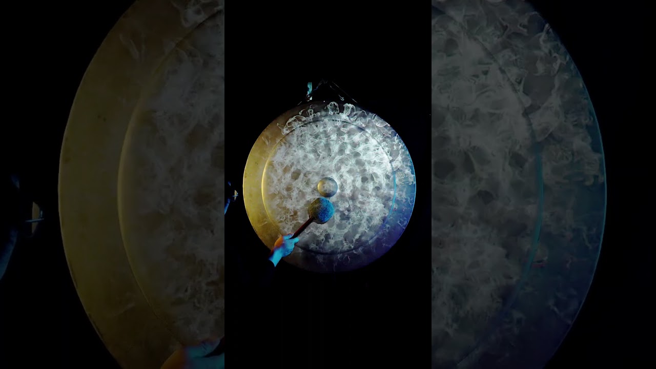 “Cymatic Gong” —  cymatic visualization of huge titanium-gong