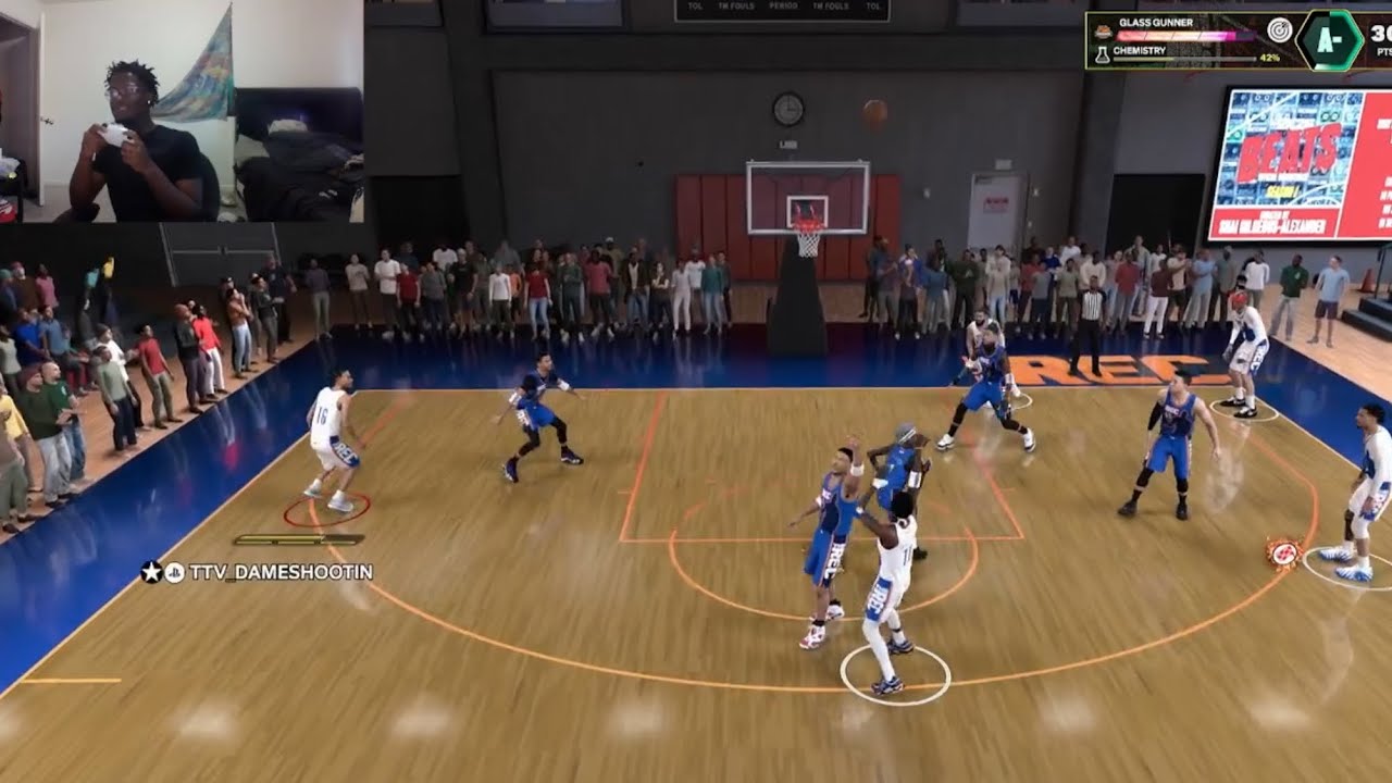 DAMESHOOTIN PLAYS 2k with his homeboys and carry his team to a win 