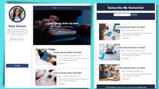 Complete Responsive Personal Blog Website Design - HTML - CSS -JS- 100% Free - Free Website Code