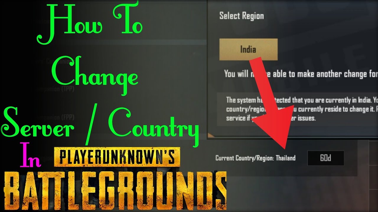 How To Change Server/Country In Pubg