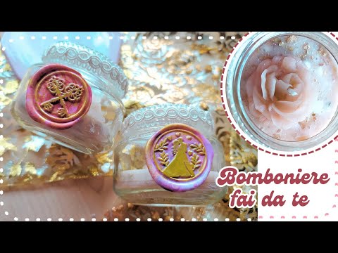BOMBONIERE FAI DA TE con BARATTOLINI di VETRO e VECCHIE CANDELE🤎 RICICLO CREATIVO🕯CANDELE ROMANTICHE