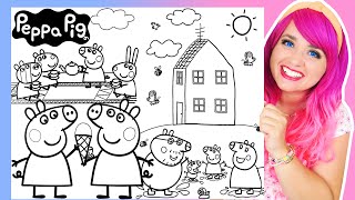Coloring Peppa Pig Family House, Ice Cream & Tea Party Friends Coloring Pages | Markers & Crayons Coloring Peppa Pig Family House, Ice Cream & Tea Party Friends Coloring Pages | Markers & Crayons