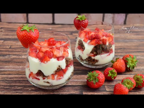 Dessert in 5 minutes! Strawberry dessert recipe, sugar free !