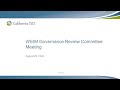 Aug 29, 2022 - WEIM Governance Review Committee Meeting