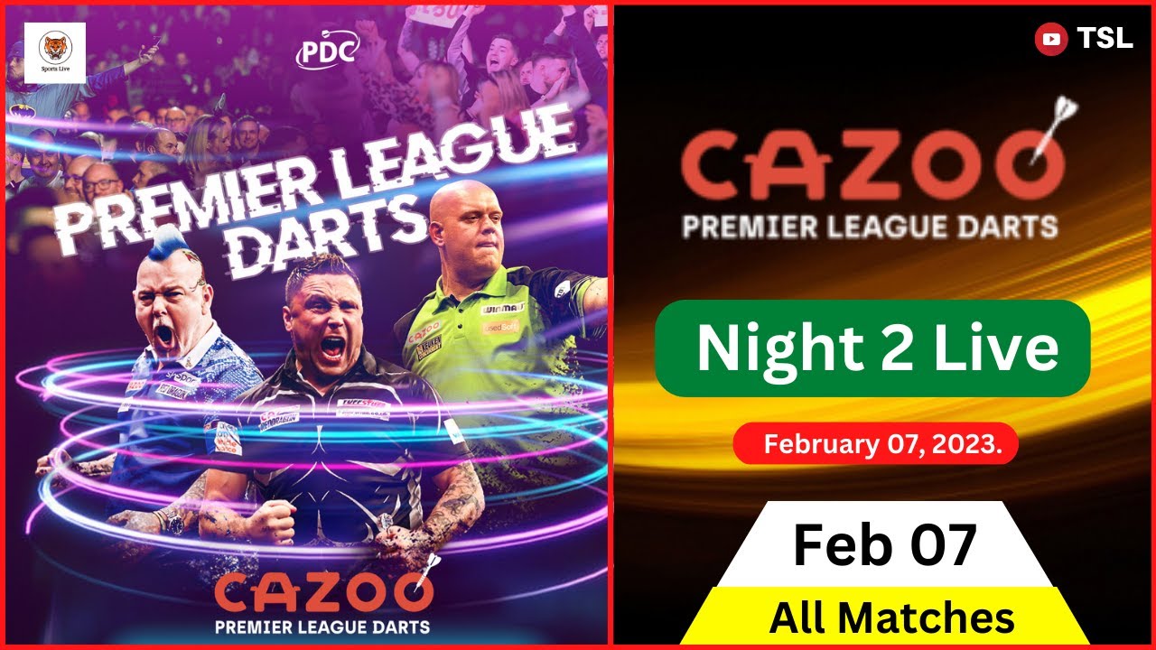Cazoo Premier League Darts Night 2 Live Scores 2023 - All Matches Updates