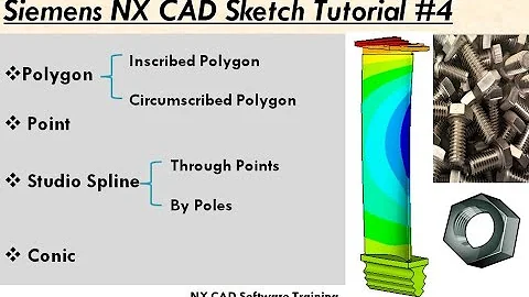 NX CAD Sketch Beginners Tutorial#4 | How to create Polygon | Point | Studio Spline | Conic.