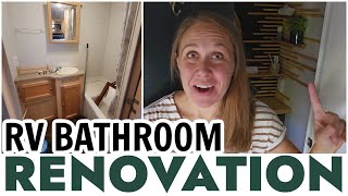 RV Bathroom Renovation - MUST SEE transformation on a budget