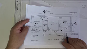 Como representar na planta baixa porta de correr?