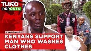 Man washing clothes to provide for sick wife receives massive support from Kenyans | Tuko TV