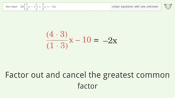 Solve 10(1/3x-1)+2/3x=-2x: Linear Equation Video Solution | Tiger Algebra
