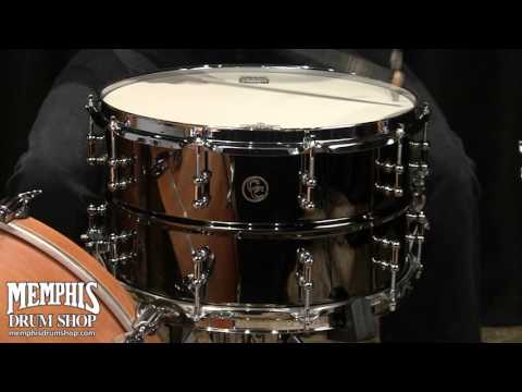 C&C Custom 14 x 8 Black Chrome Over Brass Snare Drum with Tube Lugs - Demo Drum