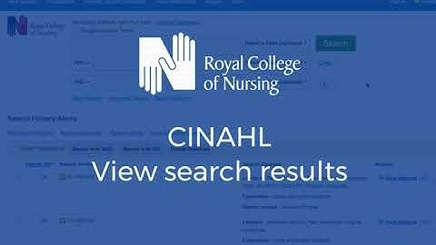 CINAHL database: view search results