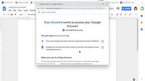 Easy Accents Add-On in Google Docs