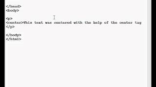 The center tag and HTML5