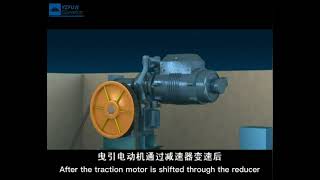 The working principle of traction elevator Animation show