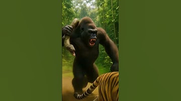 Brave Gorilla Saves Tiger from Python