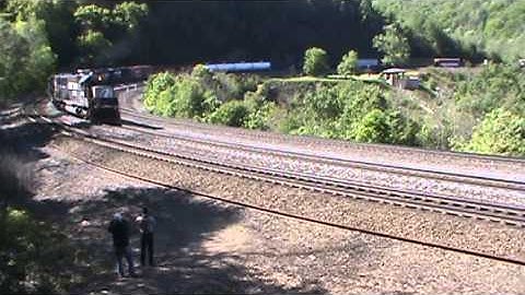 Norfolk Southern freight 13G with caboose & a helper set at Horseshoe Curve,PA