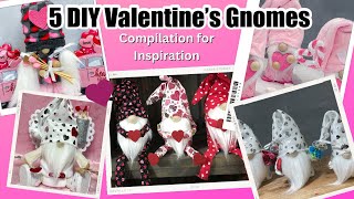 5 DIY Valentines Gnomes - Compilation for Inspiration/Free Patterns