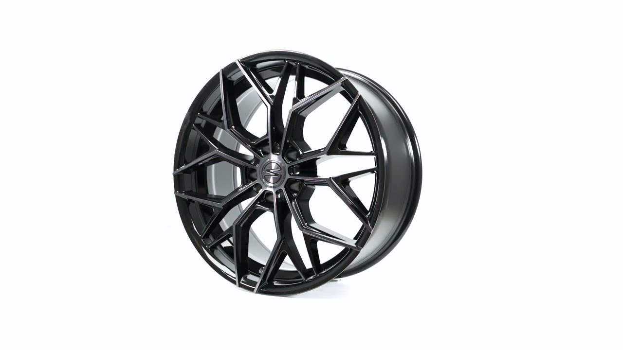 Select Precision Alloys / Syndicate, 5-bolt - Glossy Black Machined DDT / 360-view (Style# S105)