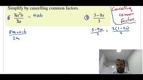 Algebraic fractions cancelling common factors